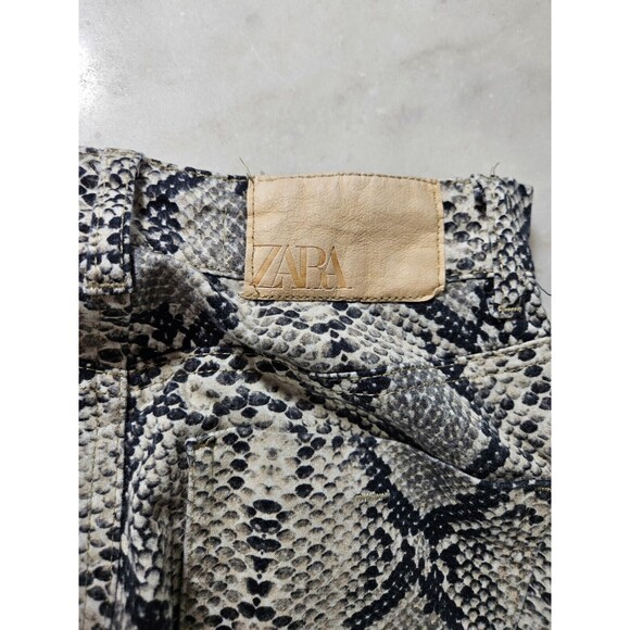 Zara Women's High Rise Snake Python Print Skinny Straight Leg Pants Size 2 - Picture 5 of 5